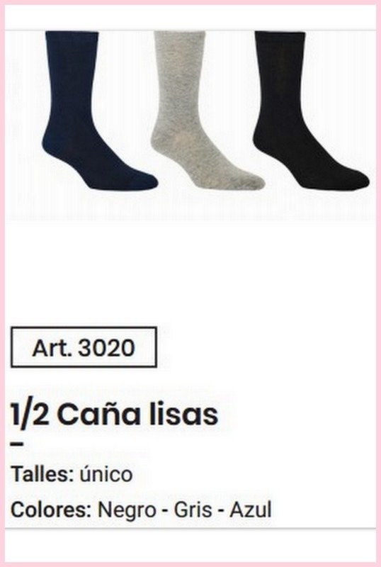 Medias de hombre lisas media caña