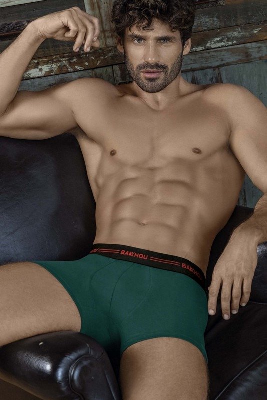 Bóxer algodón y lycra liso, elástico negro. Líneas/Bakhou a contratono